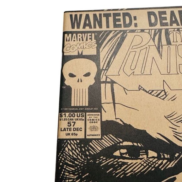 The Punisher #57 Vol 2 Marvel 1991 Wanted Dead of Alive Double Cover Jim Lee NM - Picture 2 of 5